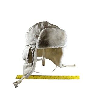 Peak Trapper Hat Winter White Faux Fur Lined Cap Men's Size Large Ear Covers